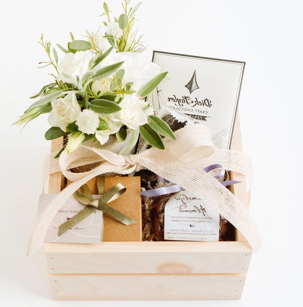 Petite Chocolate Gift Box with Flowers